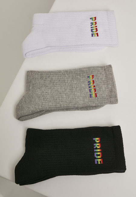 Mr. Tee Pride Socks 3-Pack wht/gry/blk - 47–50