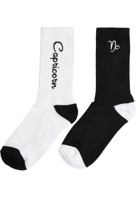 Mr. Tee Zodiac Socks 2-Pack black/white capricorn - 35–38