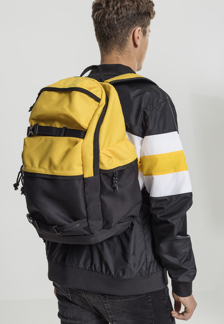 Urban Classics Backpack Colourblocking chrome yellow/black/black - UNI