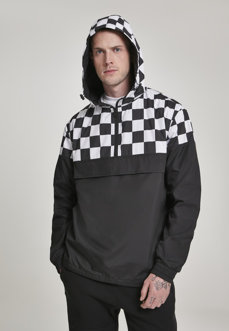 Urban Classics Check Pull Over Jacket blk/chess - 3XL