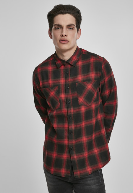 Urban Classics Checked Flanell Shirt 6 black/red - XL