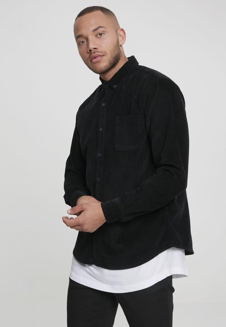 Urban Classics Corduroy Shirt black - 5XL