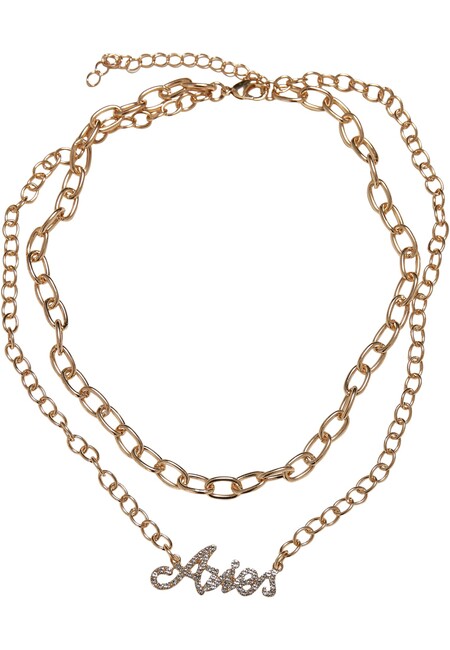 Urban Classics Diamond Zodiac Golden Necklace aries - UNI