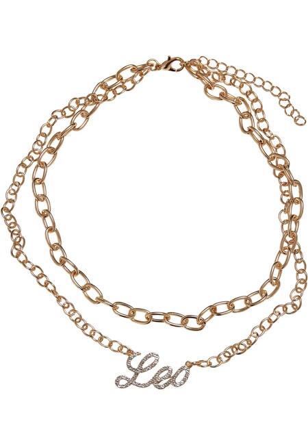 Urban Classics Diamond Zodiac Golden Necklace leo - UNI