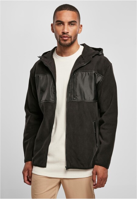 Urban Classics Hooded Micro Fleece Jacket black - XXL