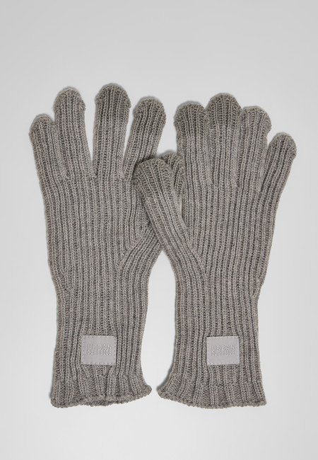 Urban Classics Knitted Wool Mix Smart Gloves heathergrey - S/M