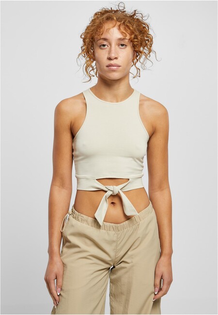 Urban Classics Ladies Cropped Knot Top softseagrass - M