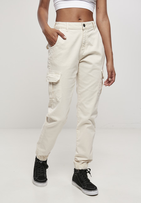 Urban Classics Ladies High Waist Cargo Pants whitesand - 31