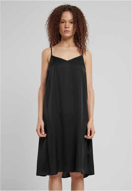 Urban Classics Ladies Viscose Satin Slip Dress black - L