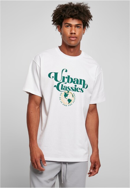 Urban Classics Organic Globe Logo Tee white - XS
