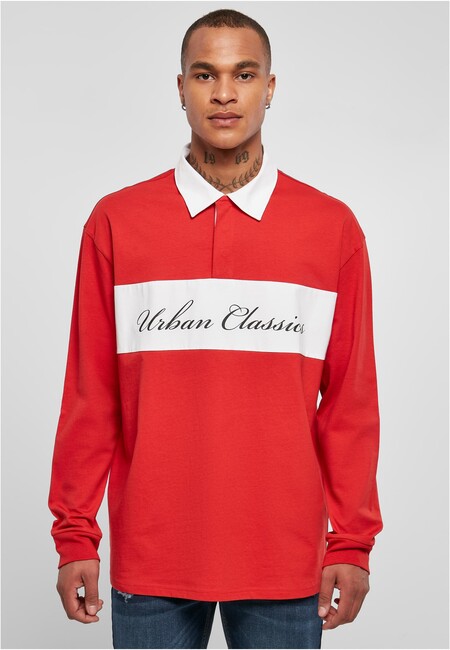 Urban Classics Oversized Rugby Longsleeve hugered - 3XL