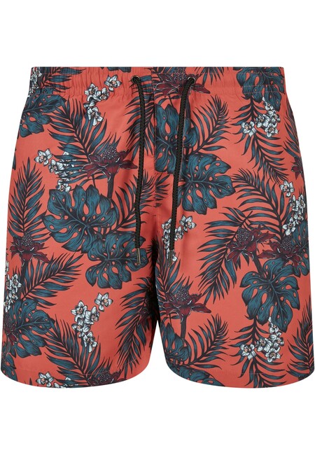 Urban Classics Pattern Swim Shorts dark tropical aop - XL