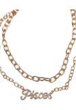 Urban Classics Diamond Zodiac Golden Necklace pisces