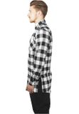 Urban Classics Side-Zip Long Checked Flanell Shirt blk/wht