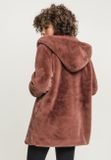 Urban Classics Ladies Hooded Teddy Coat darkrose