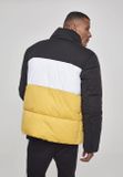 Urban Classics 3-Tone Boxy Puffer Jacket blk/chromeyellow/wht