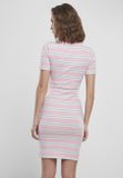 Urban Classics Ladies Stretch Stripe Dress girlypink/oceanblue