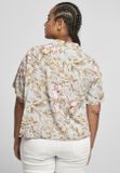 Urban Classics Ladies Viscose Resort Shirt lightblue hibiscus