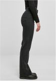 Urban Classics Ladies Highwaist Straight Slit Denim Pants black washed