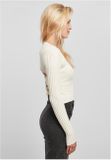 Urban Classics Ladies Cropped Rib Knit Twisted Back Sweater whitesand