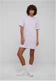 Urban Classics Ladies Oversized Striped Tee Dress white/dustylilac