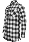 Urban Classics Side-Zip Long Checked Flanell Shirt blk/wht