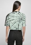 Urban Classics Ladies Oversized Cropped Tie Dye Tee black/ghostgreen