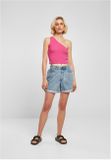 Urban Classics Ladies Cropped Asymmetric Top brightviolet
