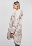 Urban Classics Ladies Oversized Diamond Quilted Hooded Coat warmgrey