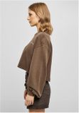 Urban Classics Ladies Cropped Small Embroidery Terry Crewneck brown