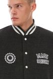 Mass Denim Athletic Baseball Jacket dark heather grey