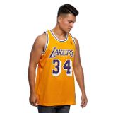 Mitchell &amp; Ness Los Angeles Lakers #34 Shaquille O&#039;Neal yellow Swingman Jersey