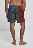 Urban Classics 3-Tone Swim Shorts burgundy/bottlegreen