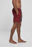 Urban Classics 3-Tone Swim Shorts burgundy/bottlegreen