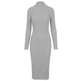 Dámske šaty Urban Classics Ladies Striped Turtleneck Dress black/white