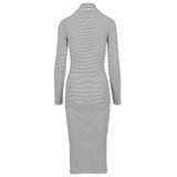 Dámske šaty Urban Classics Ladies Striped Turtleneck Dress black/white