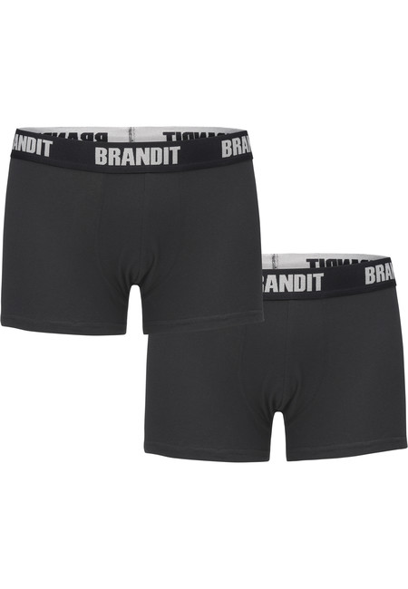 Brandit Boxershorts Logo 2er Pack black/black - L