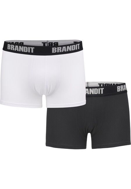 Brandit Boxershorts Logo 2er Pack wht/blk - L