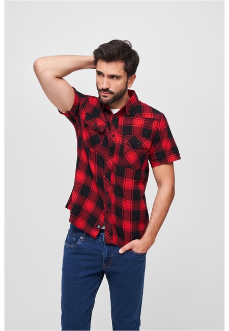 Brandit Checkshirt Halfsleeve red/black - XL