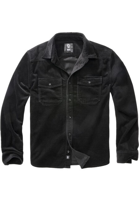Brandit Corduroy Classic Shirt Long Sleeve black - XXL