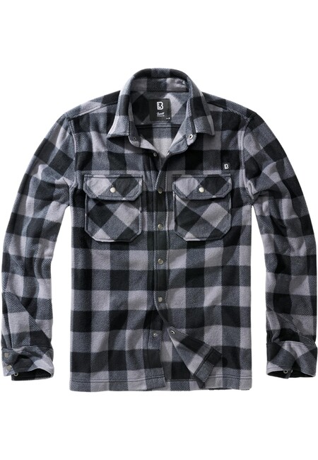 Brandit Jeff Fleece Shirt Long Sleeve black/grey - 3XL