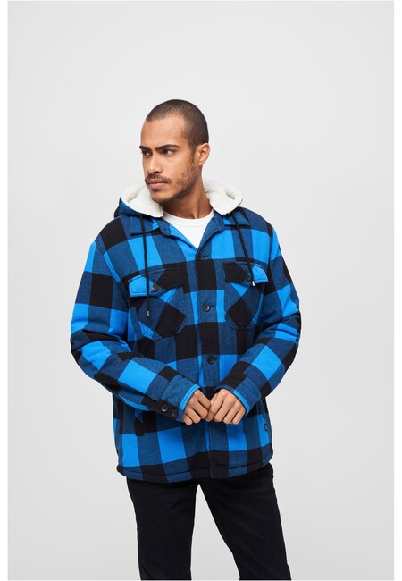 Brandit Lumberjacket Hooded black/blue - L