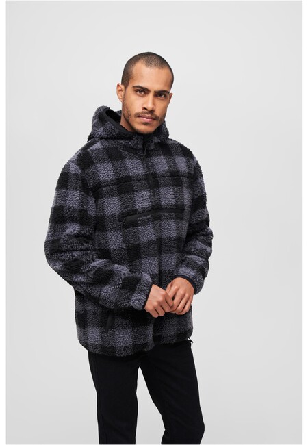 Brandit Teddyfleece Worker Pullover Jacket black/grey - XL