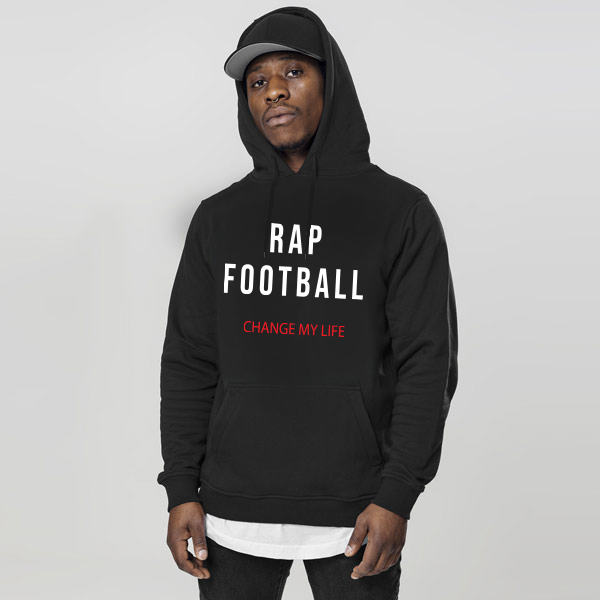 E-shop Mikina Rap & Football Hoodie Black - 2XL
