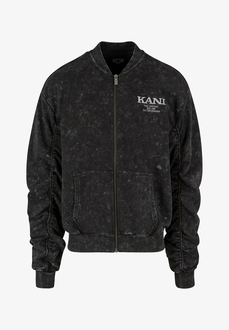 Karl Kani Chest Retro Washed Sweat Bomber Jacket black - XL