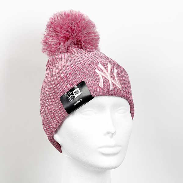 E-shop Detská zimná čapica New Era Youth Eng Fit Knit NY Yankees Pink - UNI