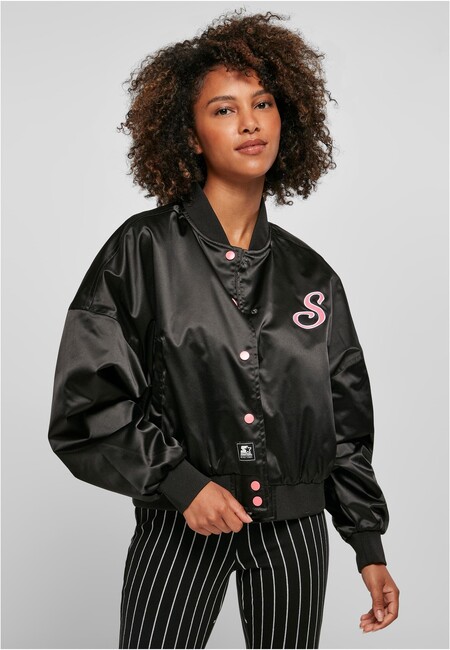 E-shop Ladies Starter Satin College Jacket black - M
