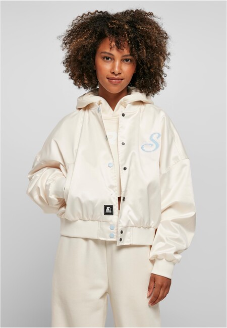 E-shop Ladies Starter Satin College Jacket palewhite - XL