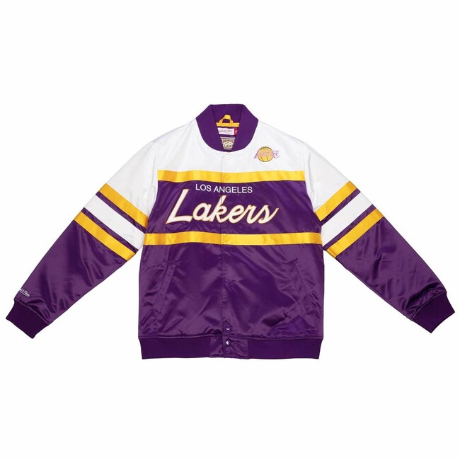 E-shop Mitchell & Ness Los Angeles Lakers Special Script Heavyweight Satin Jacket purple - 2XL