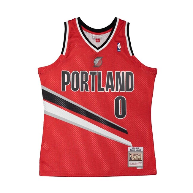 Mitchell & Ness Portland Trail Blazers #0 Damian Lillard Alternate Jersey red - L